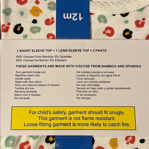 Little Me Cream Pajama Set with Colorful Animal Prints - Picture 4 of 4